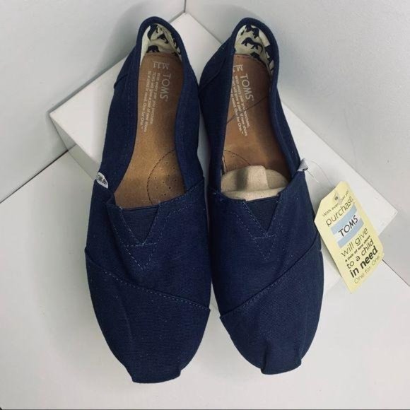 Toms Navy Canvas Men’s Classic Slip on Shoes - Picture 4 of 7